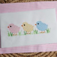 Spring Chicks Cross Stitch Embroidery Design